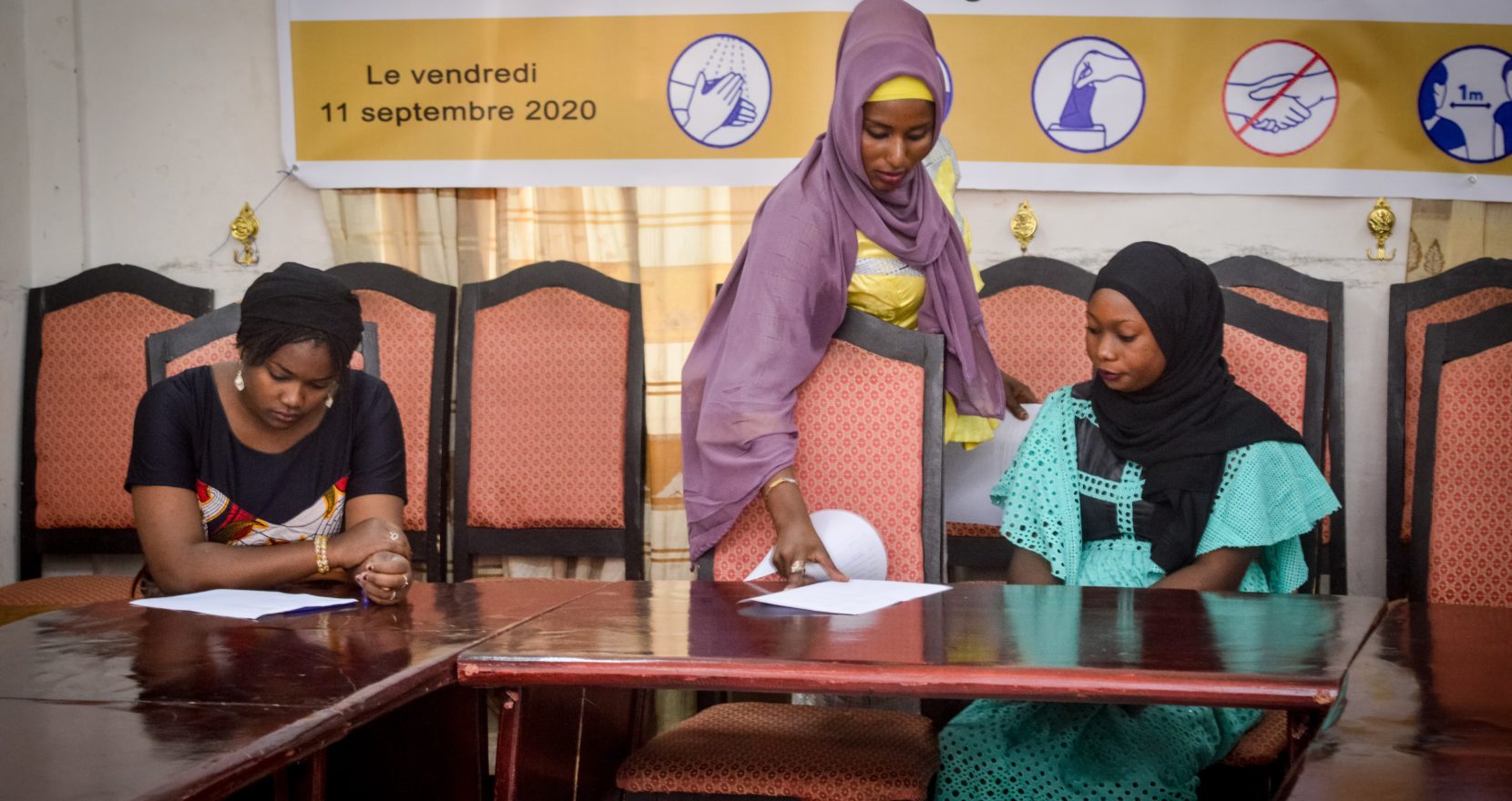 Séance de formation dans le cadre du projet Femmes dans la riposte Covid-19, Maison de la Femme, Bamako, 11 septembre 2020 (12/32)