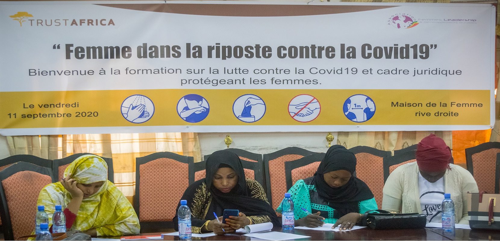 Séance de formation dans le cadre du projet Femmes dans la riposte Covid-19, Maison de la Femme, Bamako, 11 septembre 2020 (22/32)
